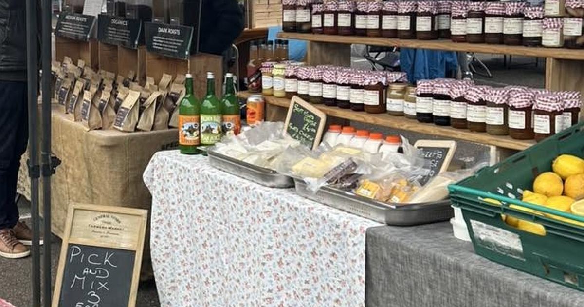 A produce stall at Forest Row Market at the Community Centre