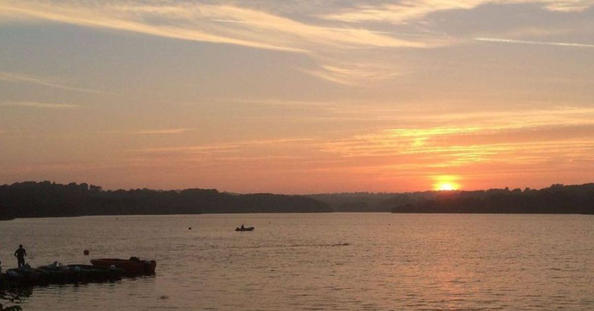 Sunset over Weir Wood Reservoir near Forest Row