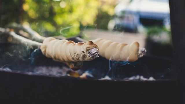 Campfire bread at Blackland Farm