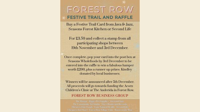 Forest Row Festive Trail and Raffle flyer
