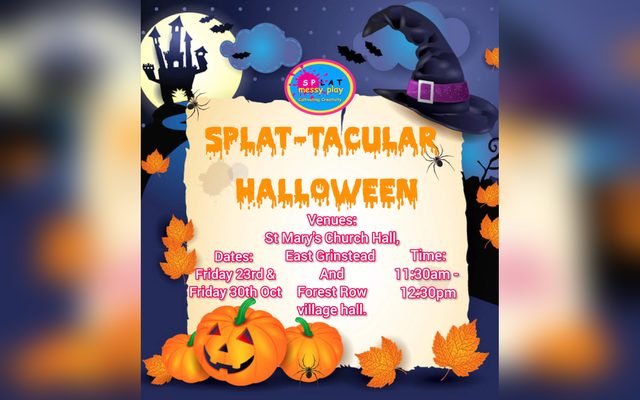Halloween Splat-tacular poster from Forest Row Village Hall