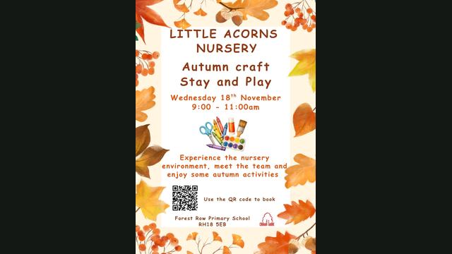 Little Acorns Nursery autumn stay and play flyer