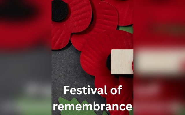 Festival of Remembrance poster with poppies
