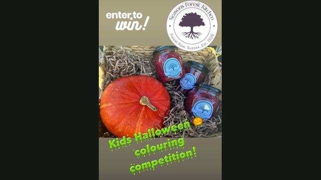 Seasons Forest Kitchen kids Halloween colouring competition flyer