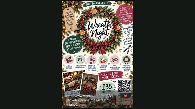 West Hoathly School Association wreath night flyer