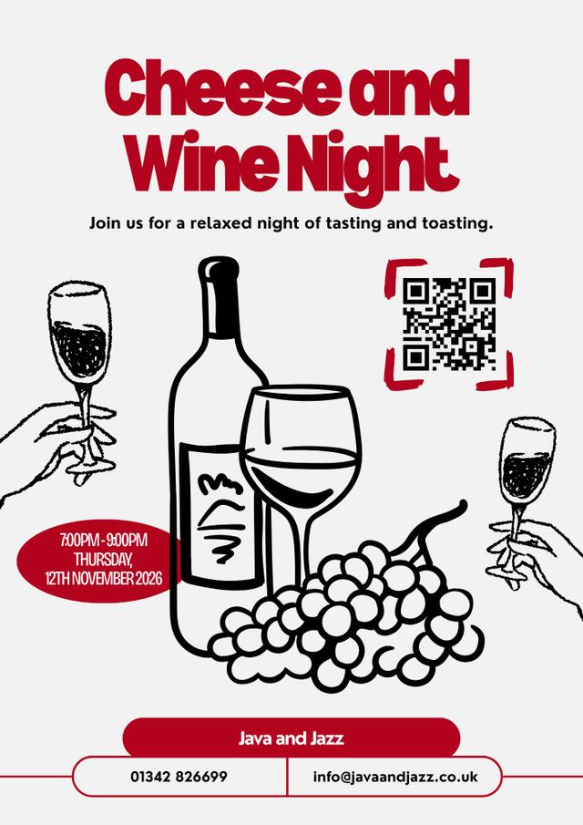Festive Cheese and Wine poster from Java and Jazz