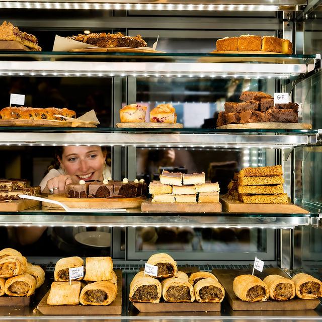 Cakes on the counter at Java and Jazz